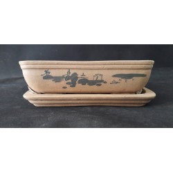 Maceta rectangular 19x14x6cm.